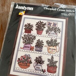JANLYNN Herbal Window Counted Cross Stitch Kit